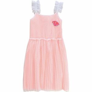 Billieblush Girls Pink Allover Dotted Tulle White Straps Sequins Lined Dress 12